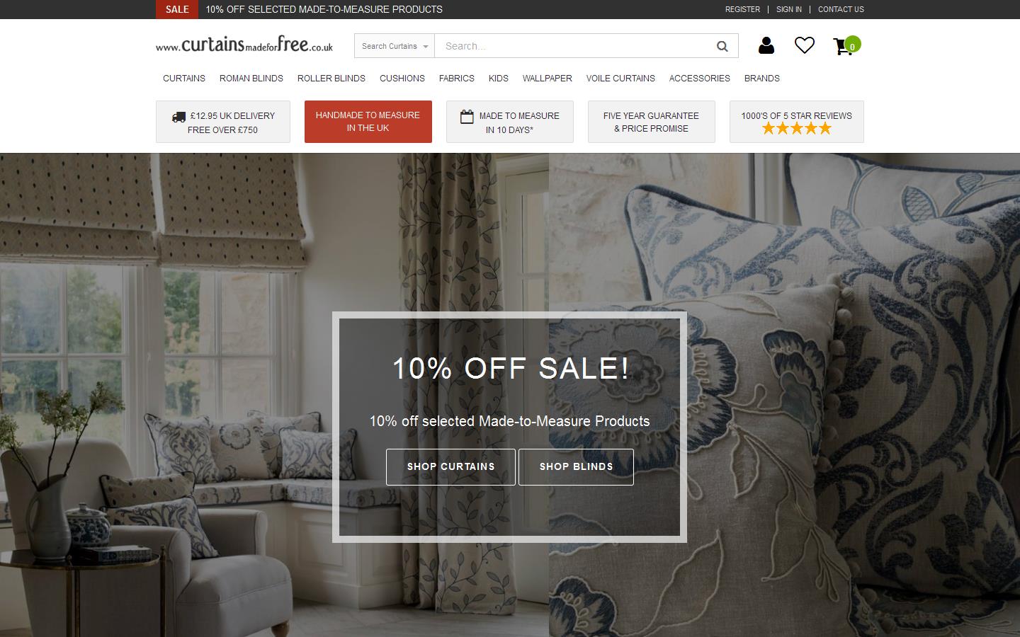 Curtains Made For Free Limited Website