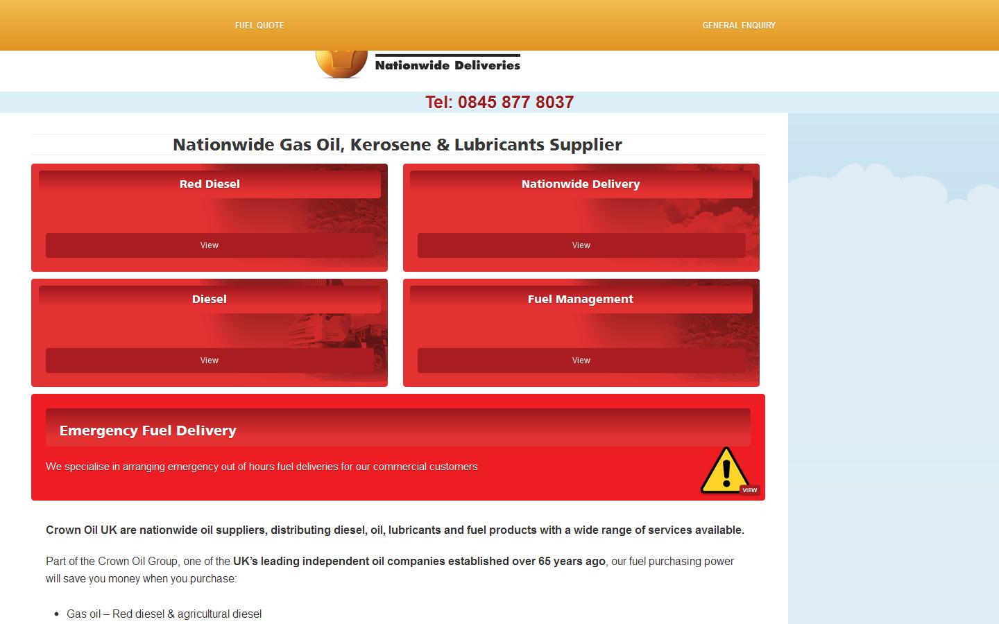 Crown Oil UK Website