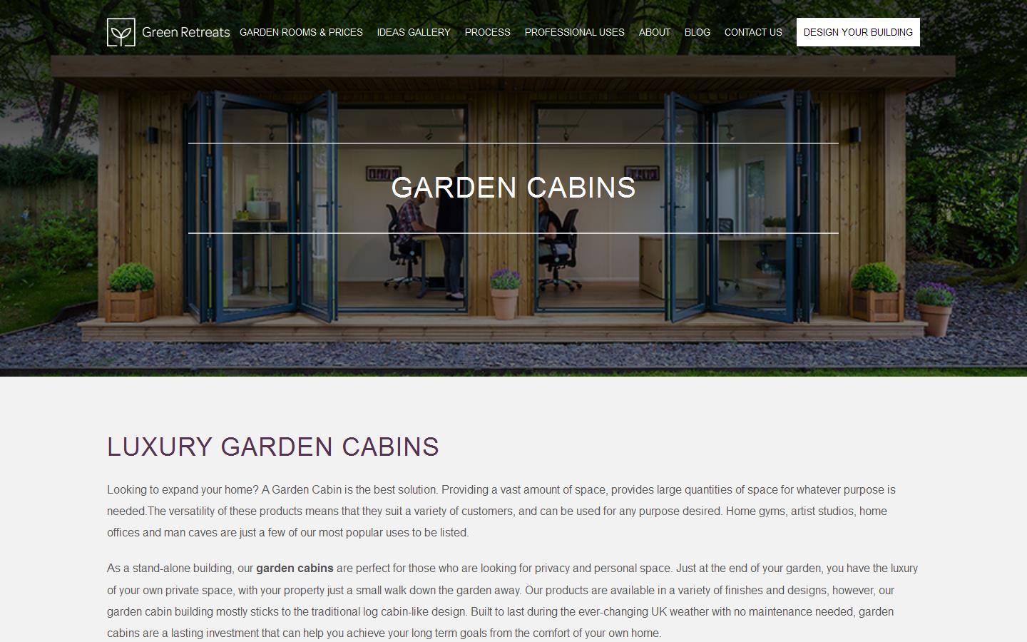 Garden Cabins Website
