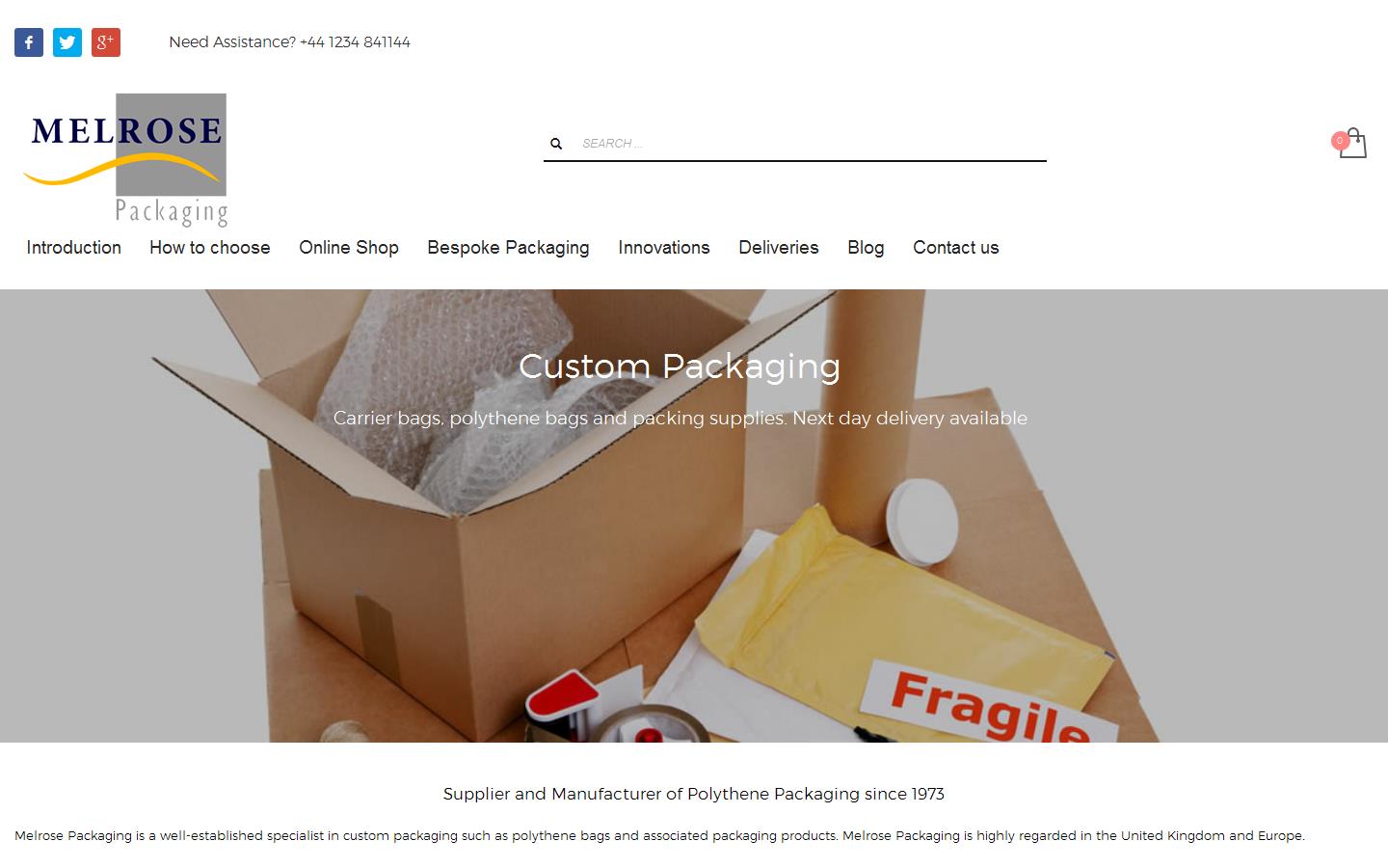 Melrose Packaging Website