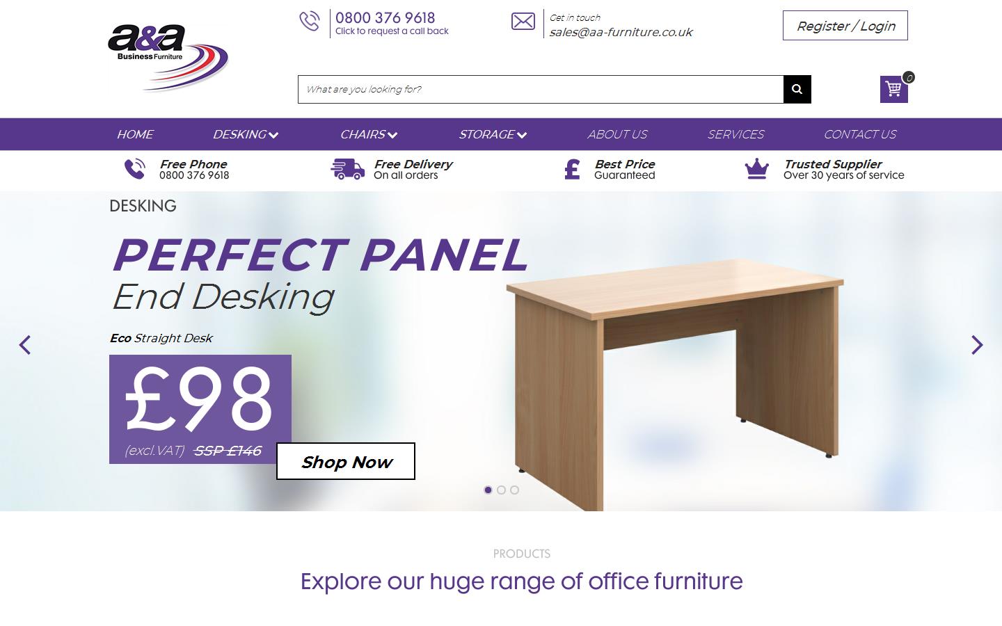 AA Business Furniture Website