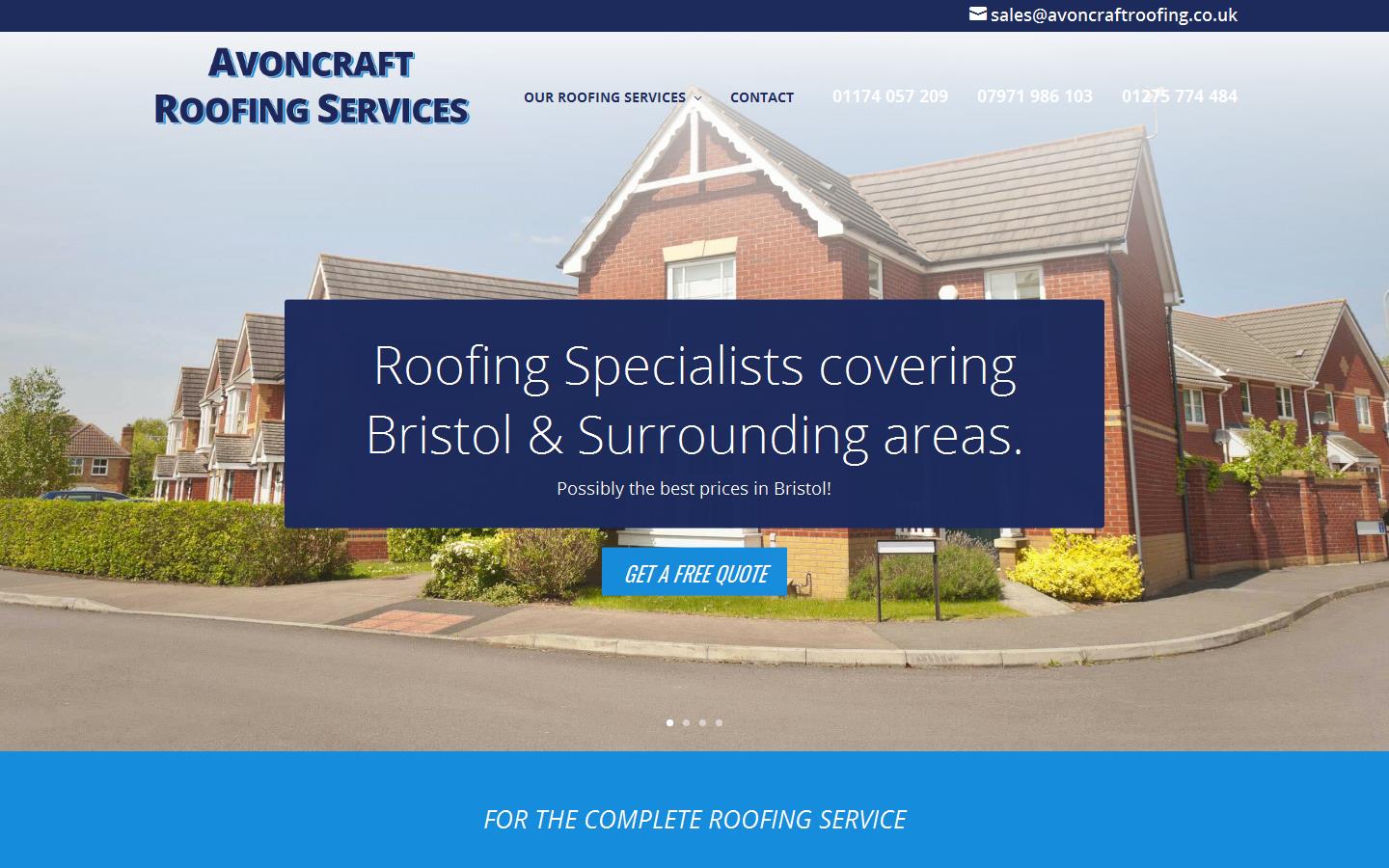 Avoncraft Roofing Services Website