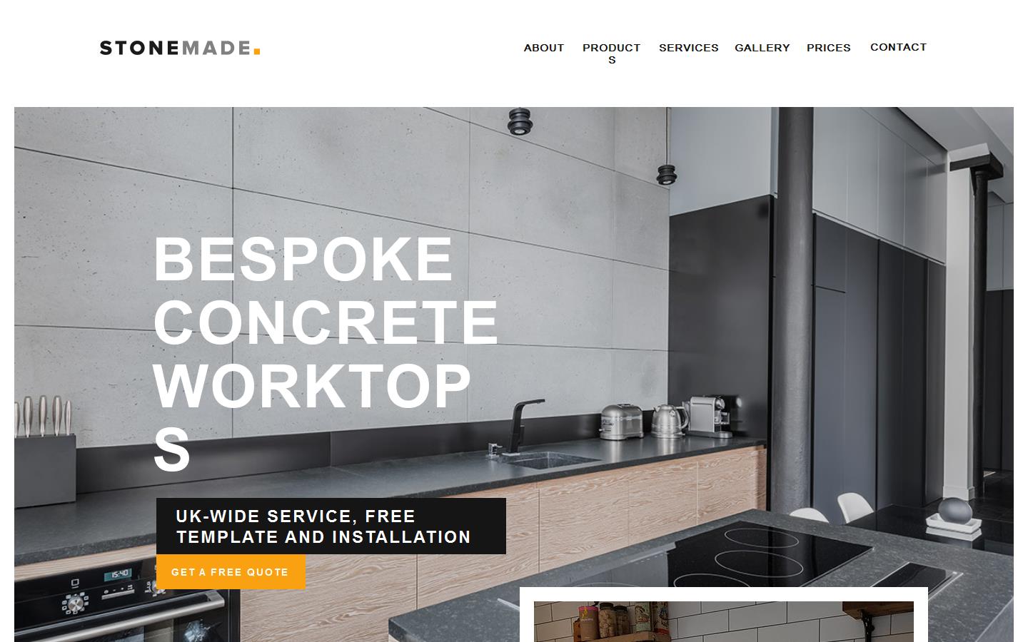 Stonemade Concrete Worktops Website