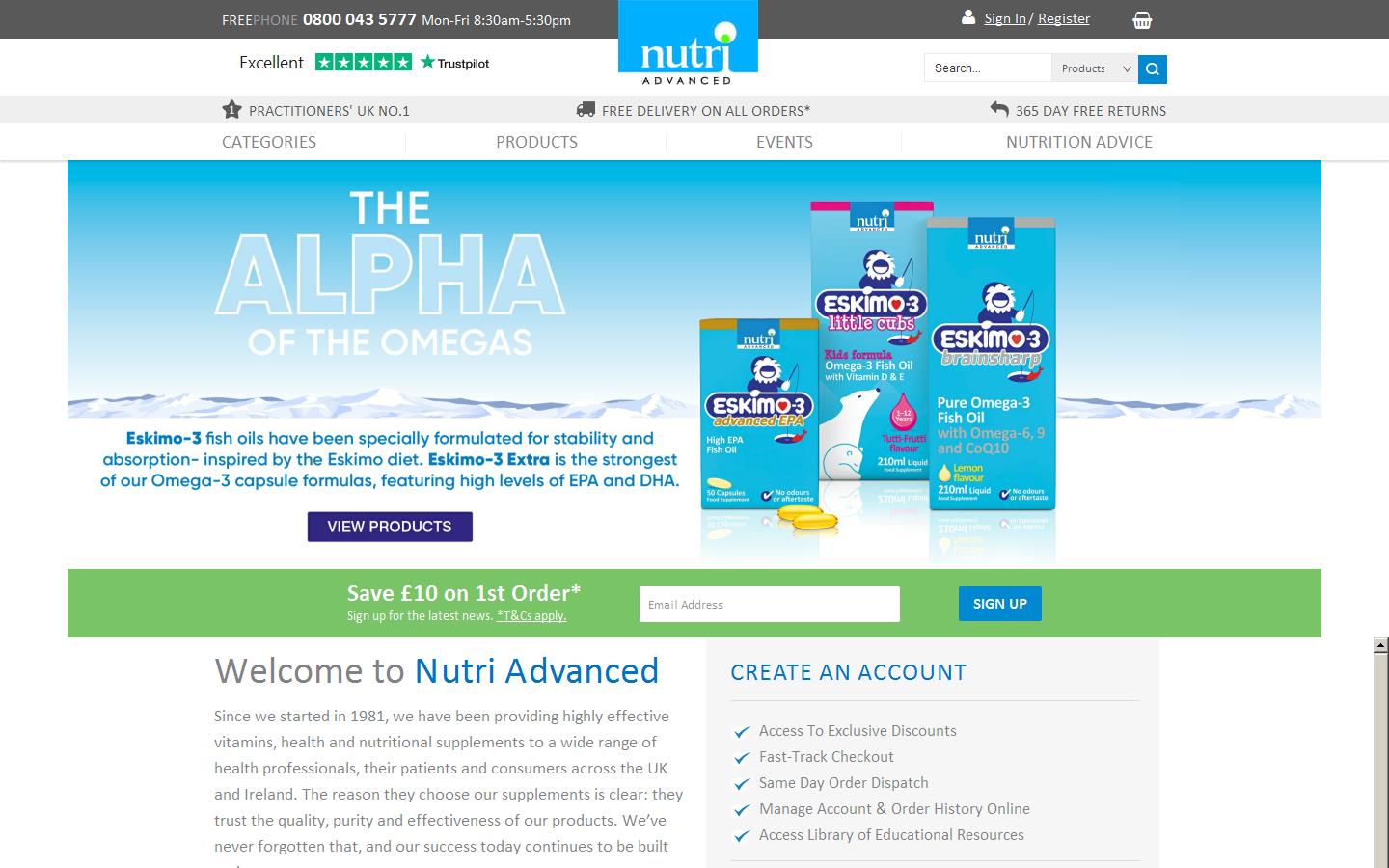 Nutri Advanced Website