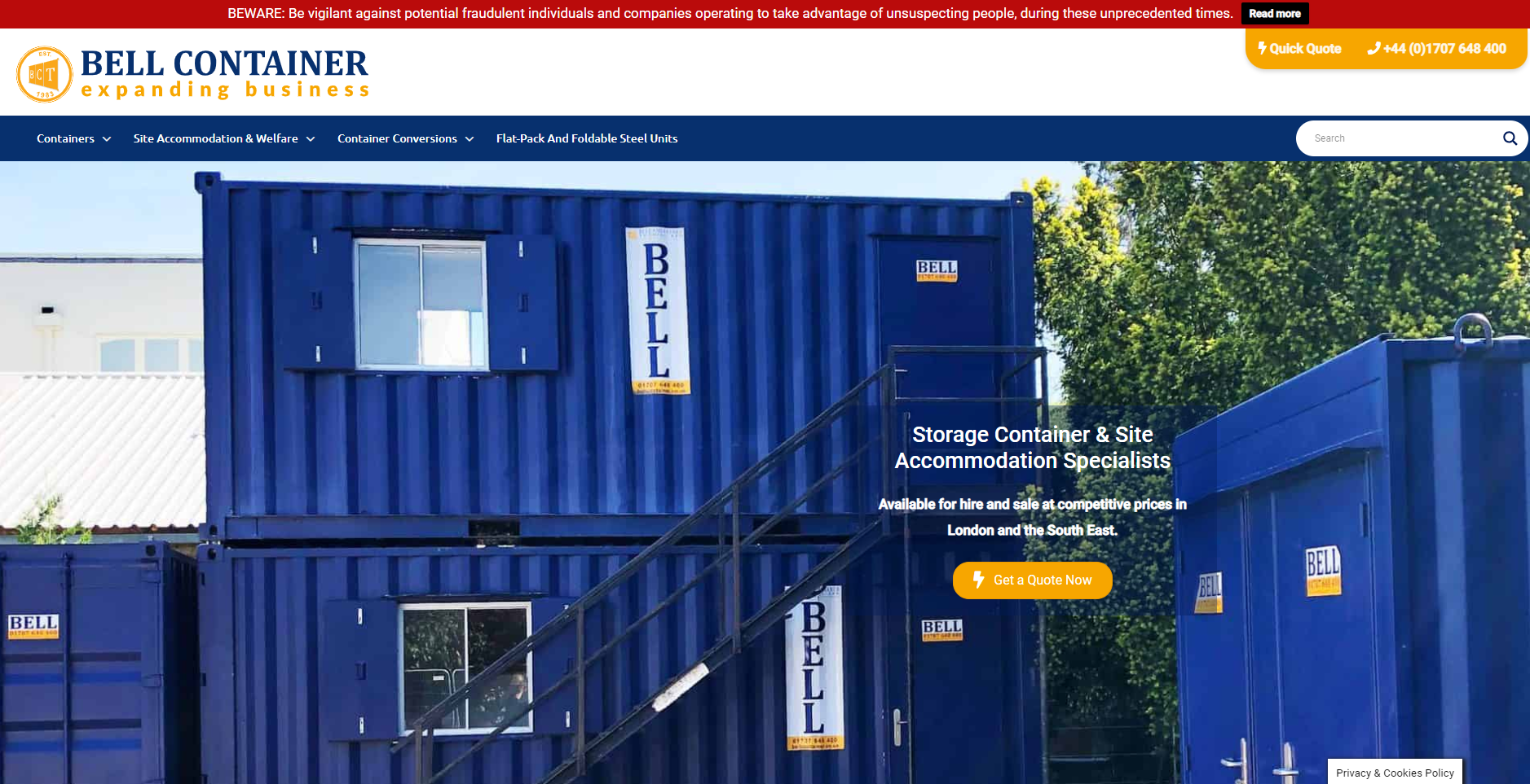 Bell Container Trading Ltd Website