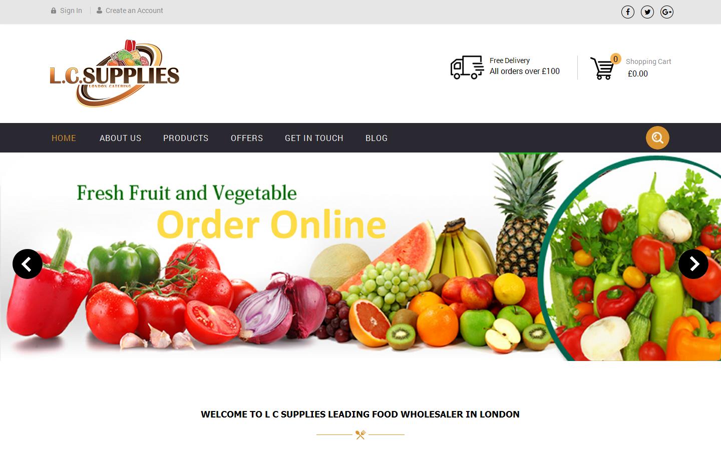 London Catering Supplies Website