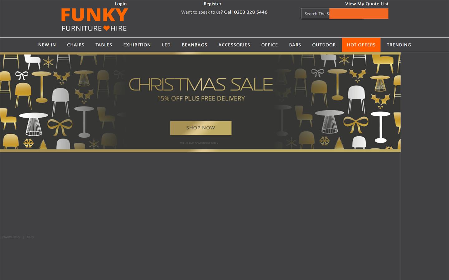 Funky Furniture Hire Website