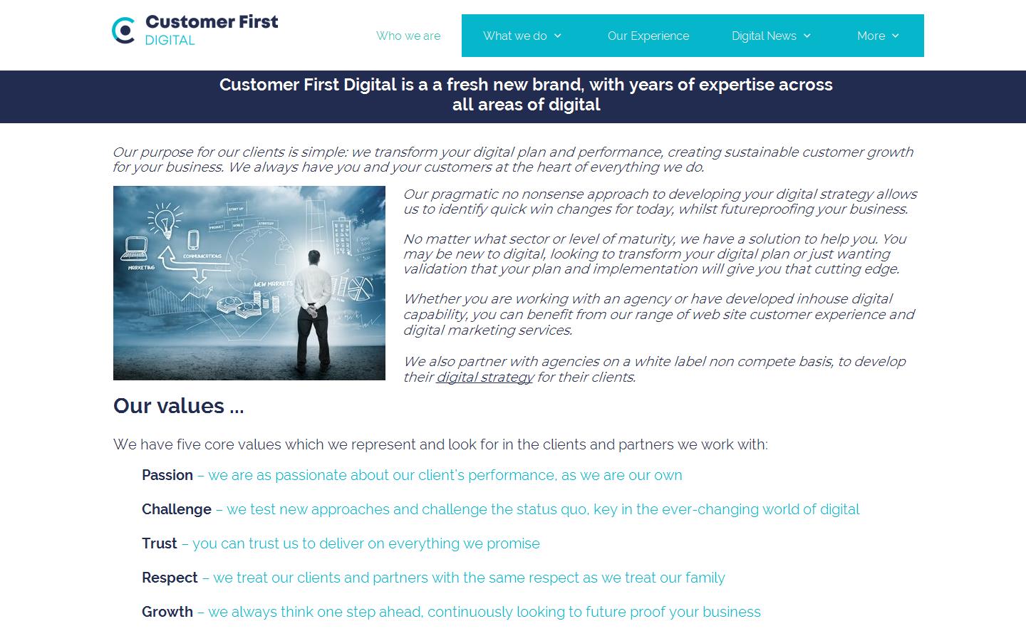 Customer First Digital Website
