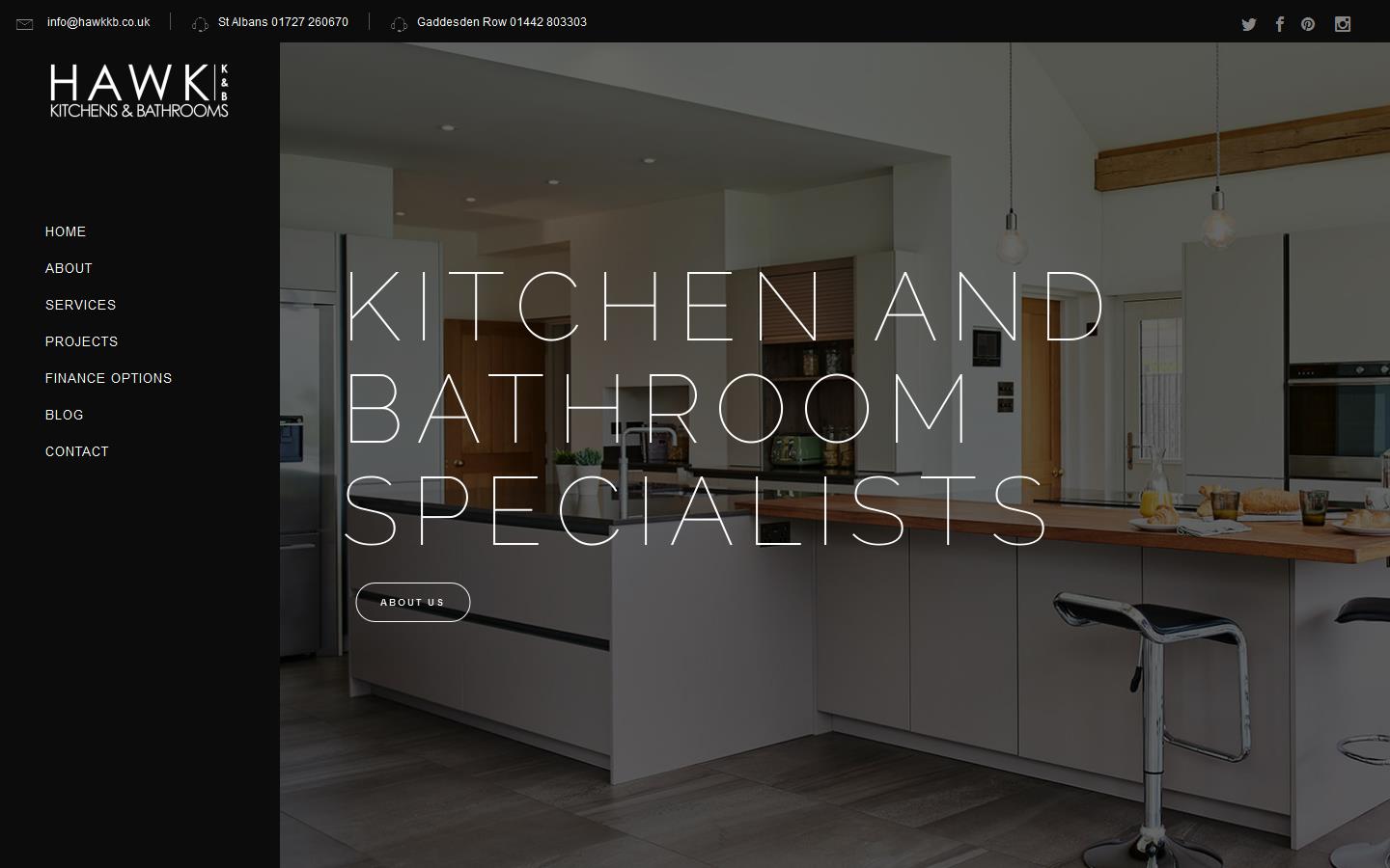 Hawk Kitchens & Bathrooms Website