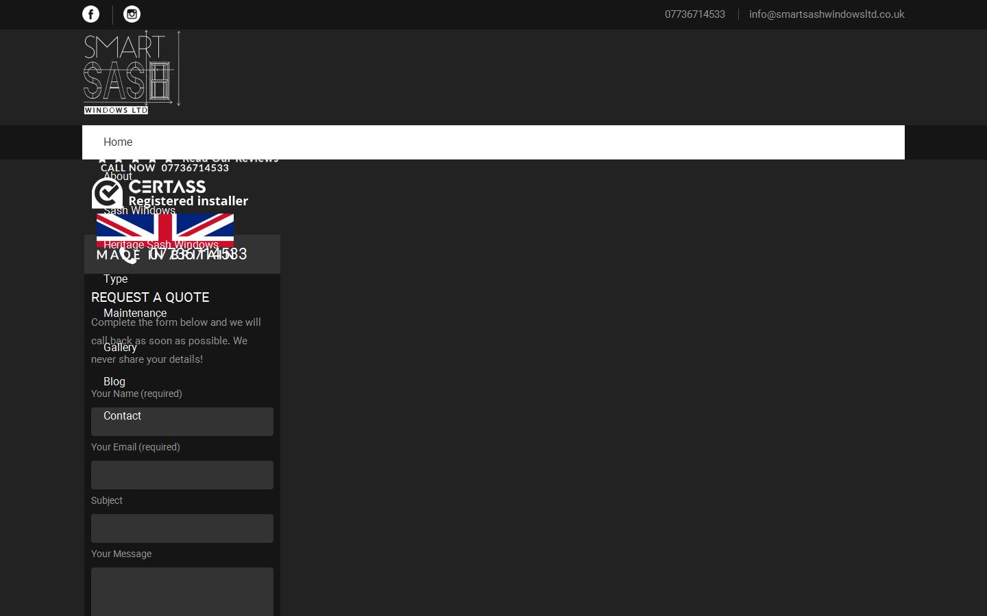 Smart Sash Windows Brighton Website