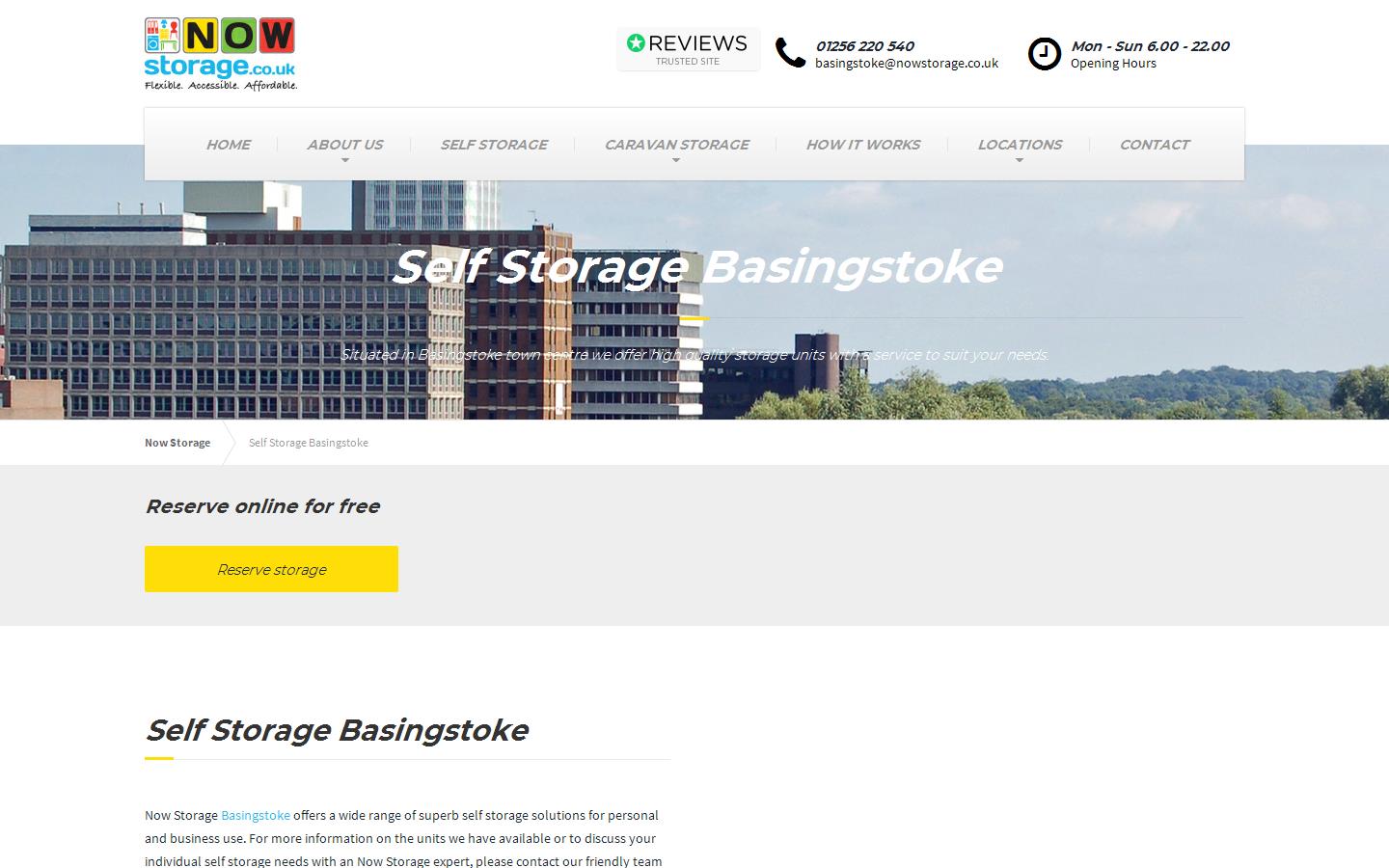 Now Storage Basingstoke Website