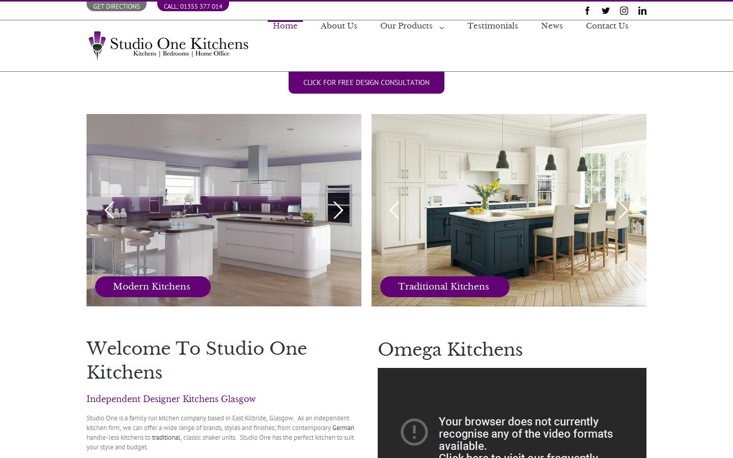 Studio One Kitchens Website