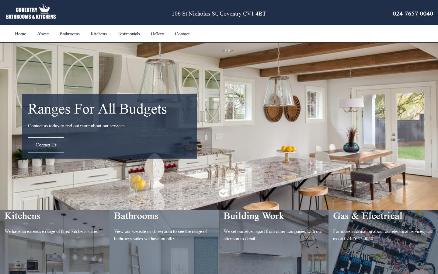 Coventry Bathrooms & Kitchens Website