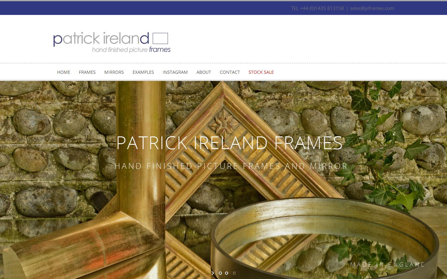 Patrick Ireland Frames Website