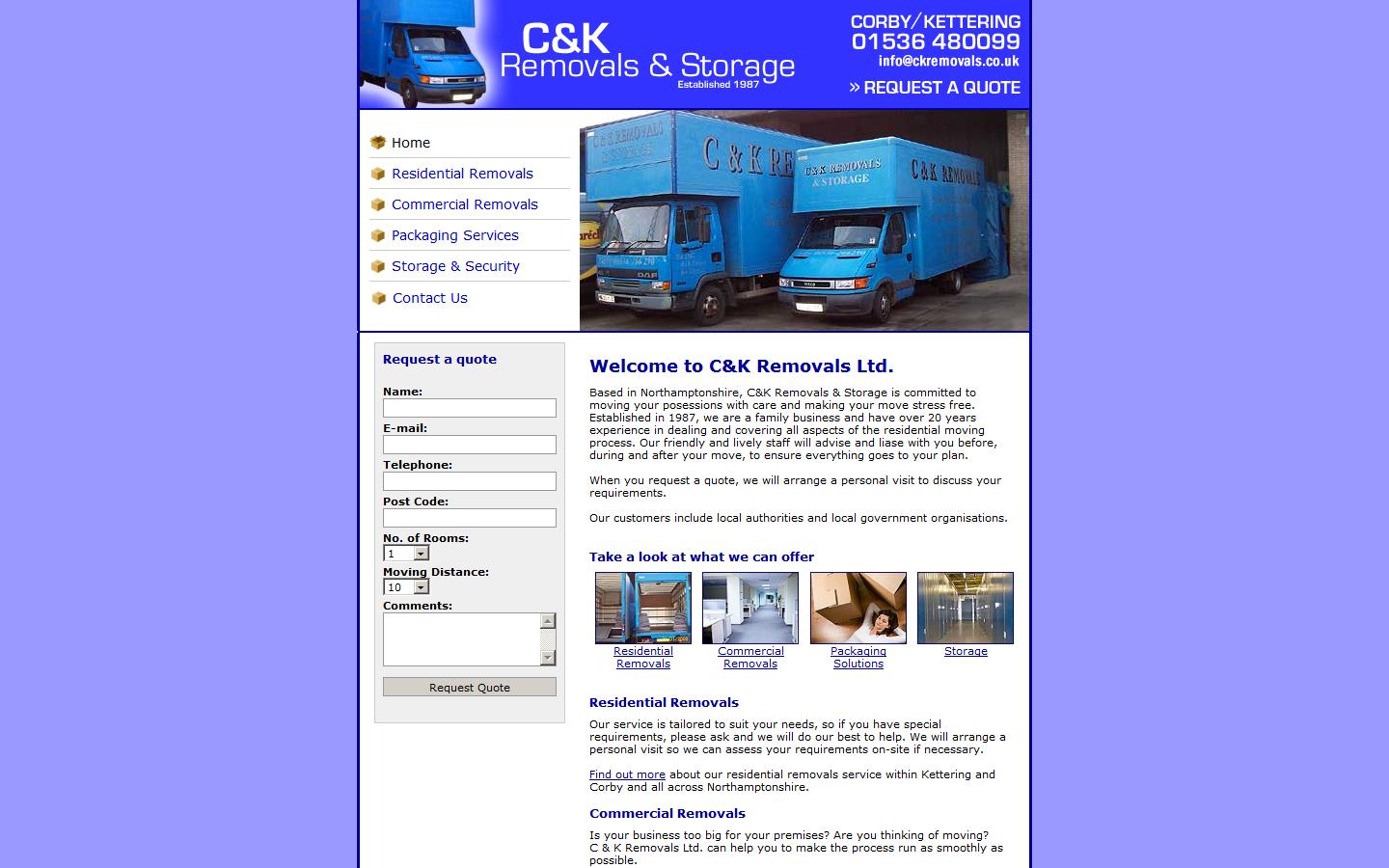 C&K Removals & Storage Website