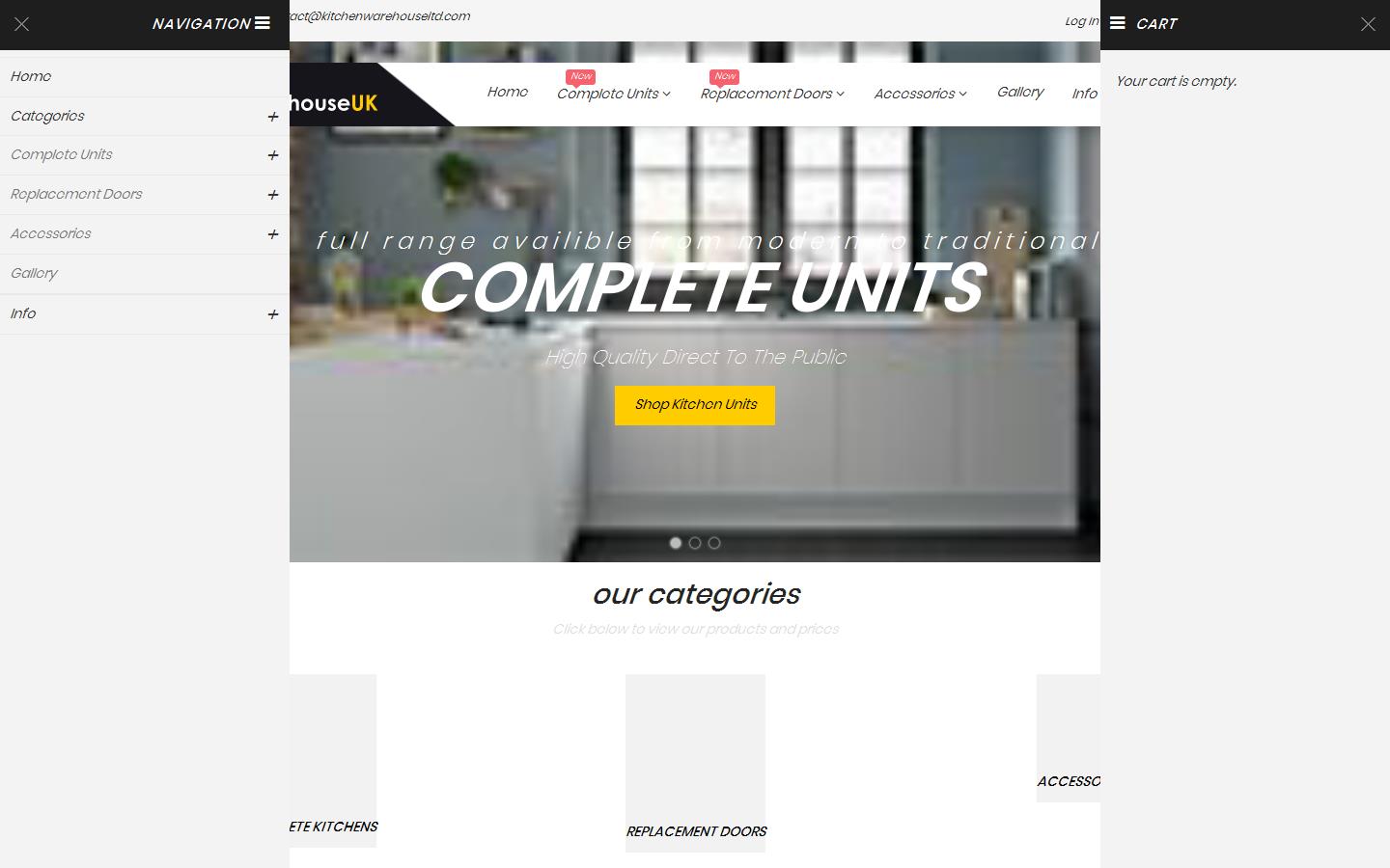 Kitchen Warehouse UK Website