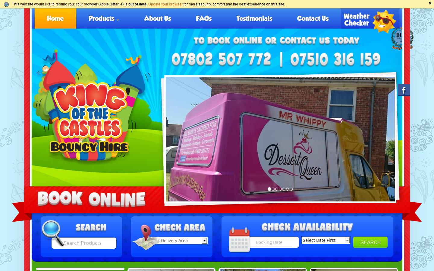 King of the Castles Bouncy Hire Website