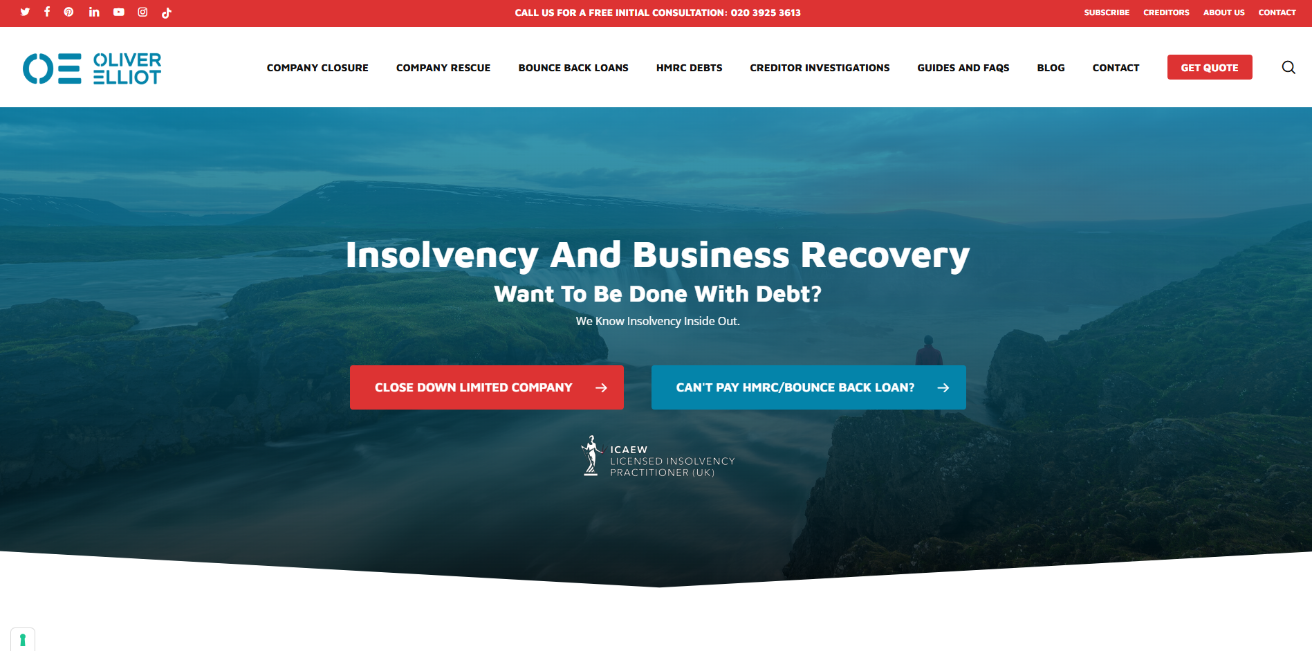 Oliver Elliot Chartered Accountants Website