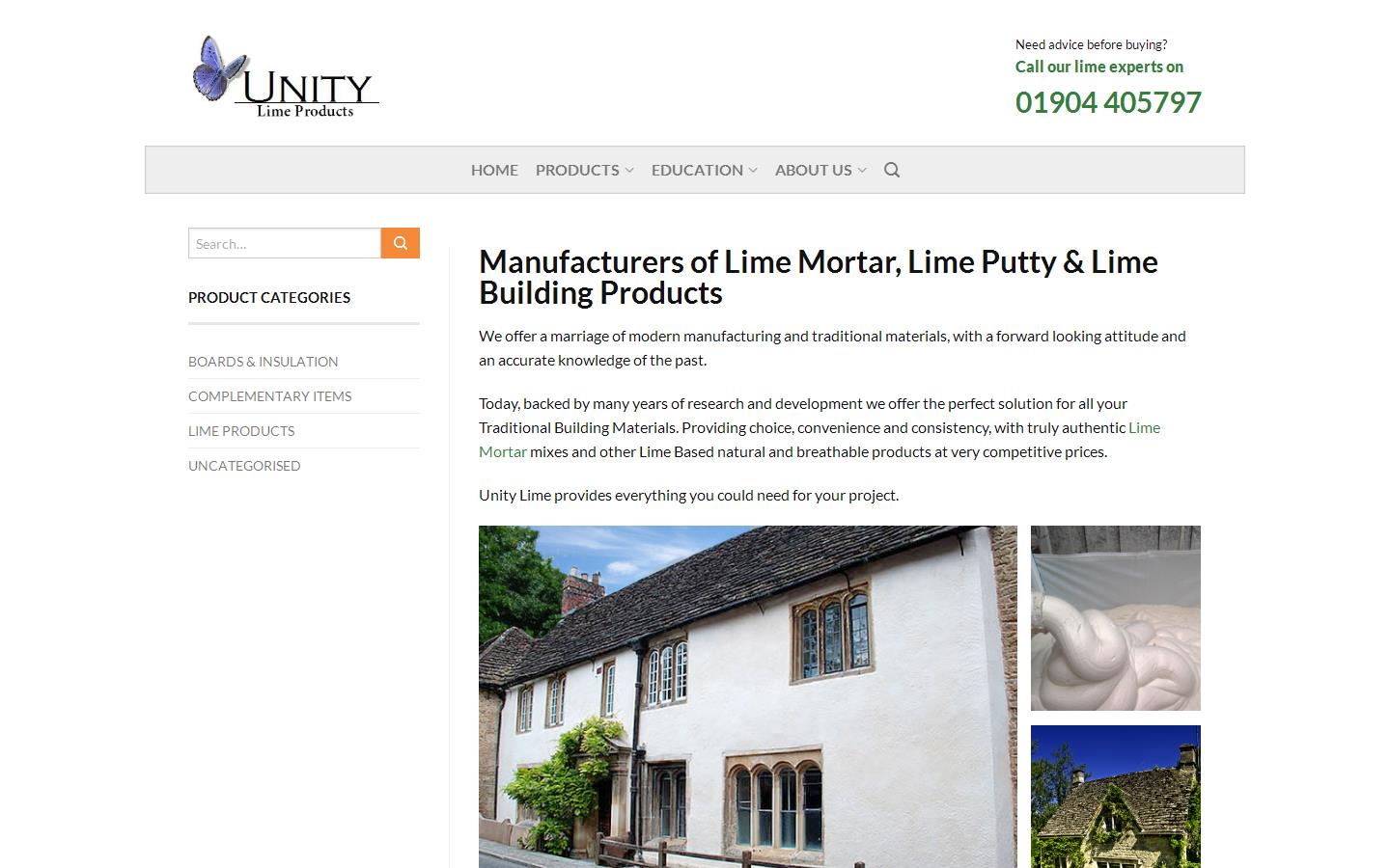 Unity Lime Products Website