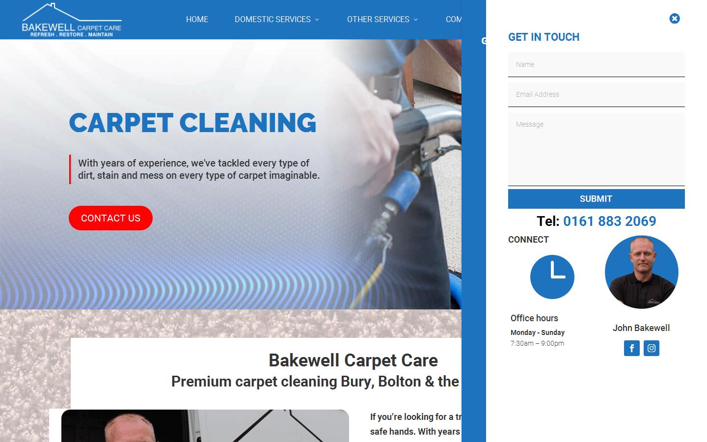 Bakewell Carpet Care Website