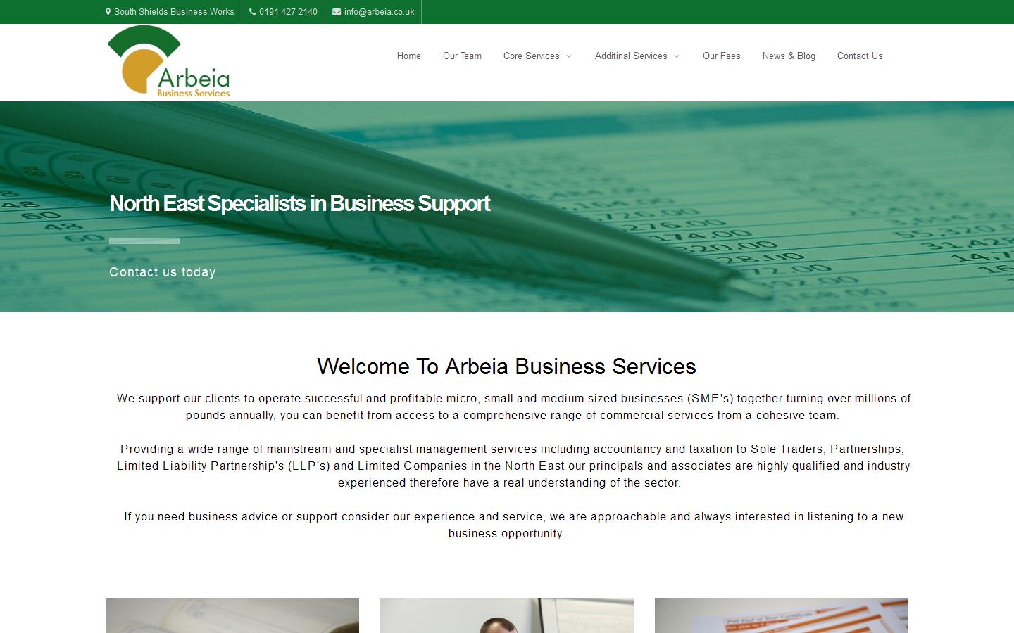 Arbeia Business Services Website