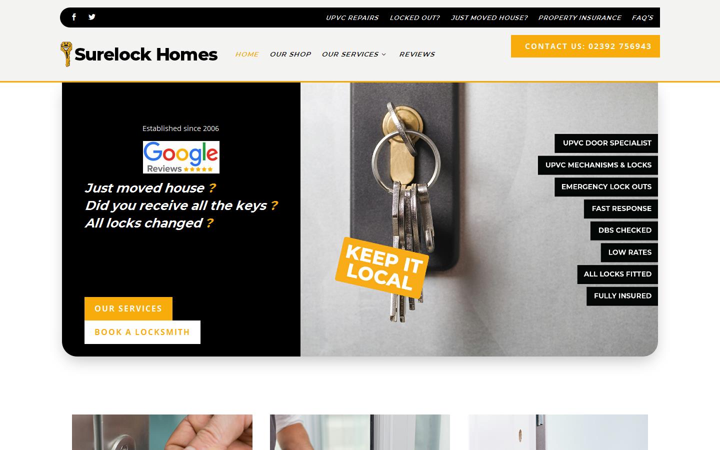 Surelock Homes Locksmith Portsmouth  Website
