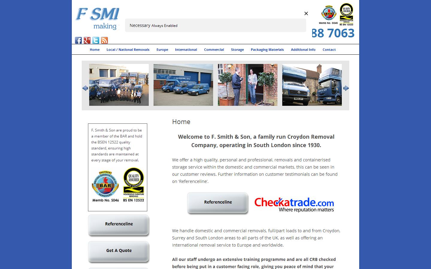 F Smith & Son (Croydon) Ltd Website