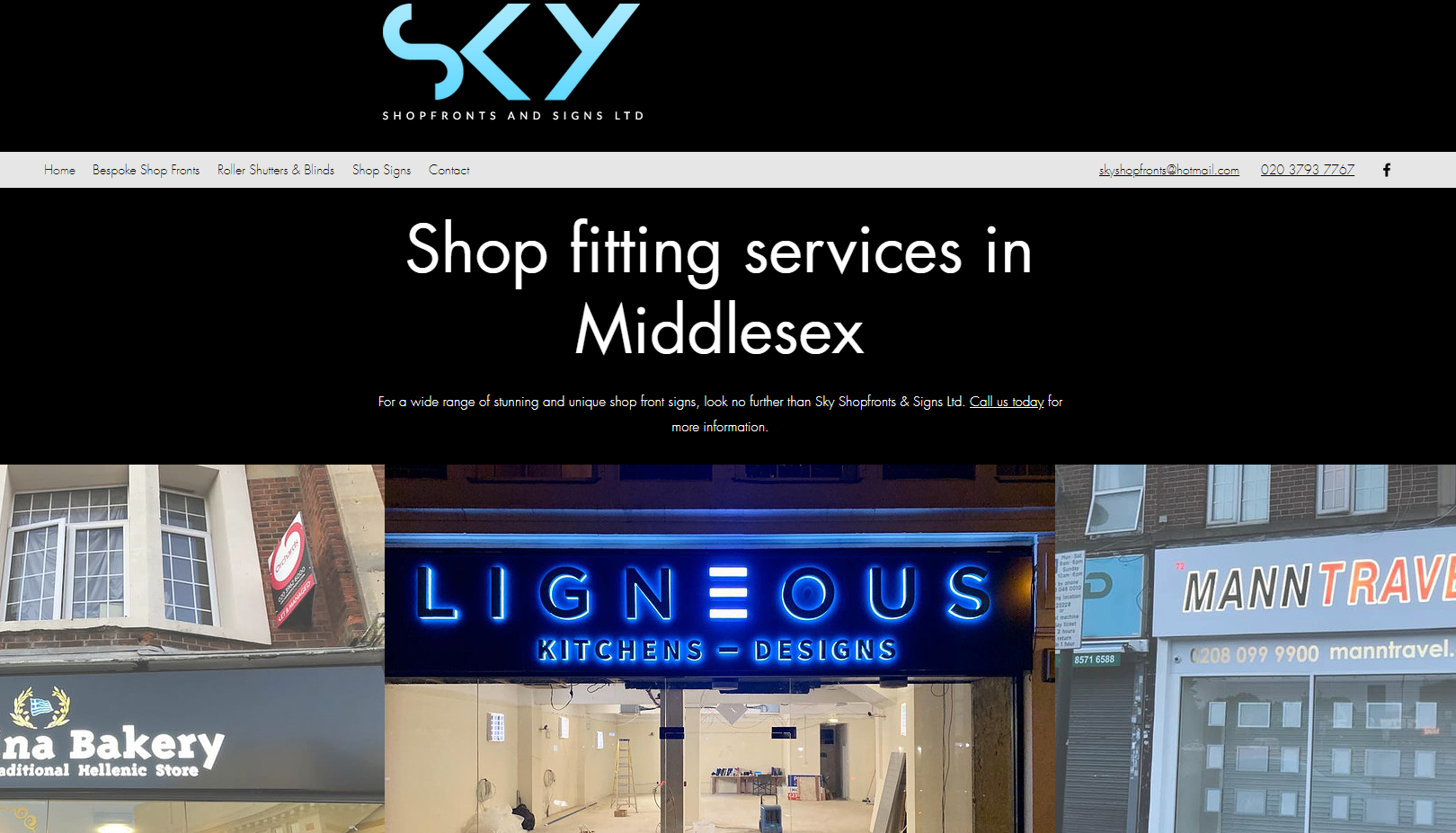 Sky Shopfronts & Signs Ltd Website