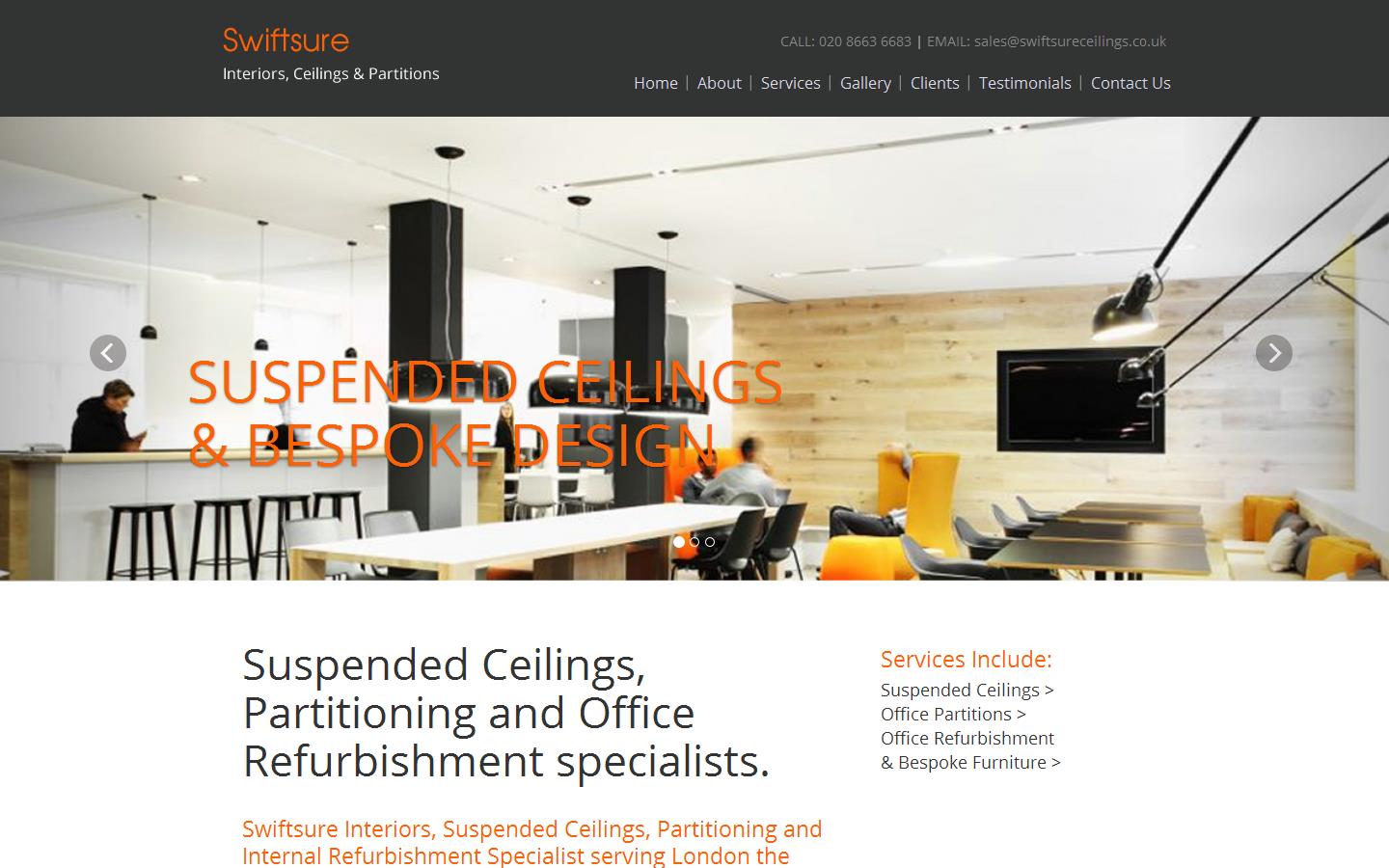 Swiftsure Ceilings Ltd Website