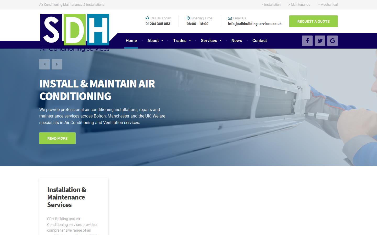 SDH Building Services Ltd Website