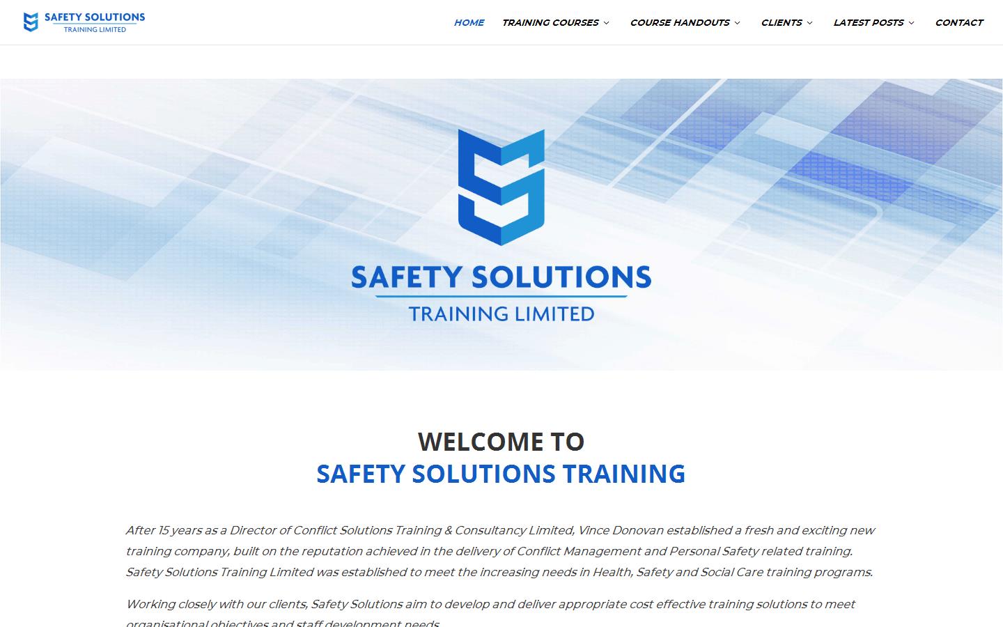 Safety Solutions Training Ltd Website