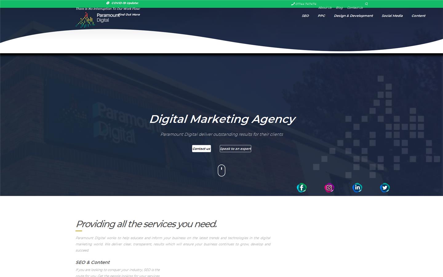 Paramount Digital Website