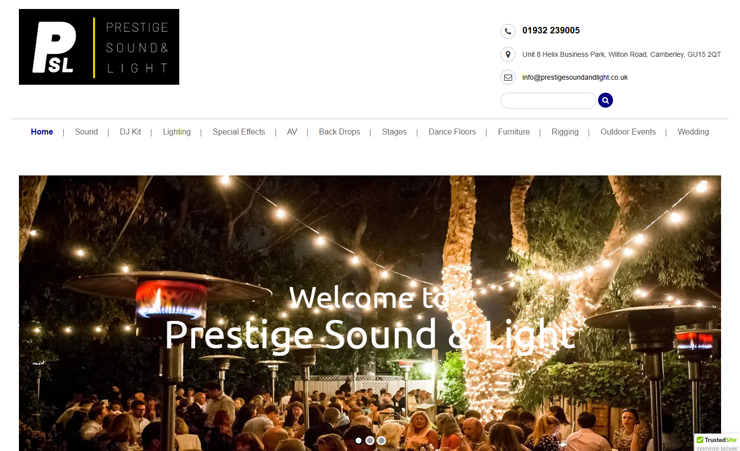 Prestige Sound & Light Ltd Website
