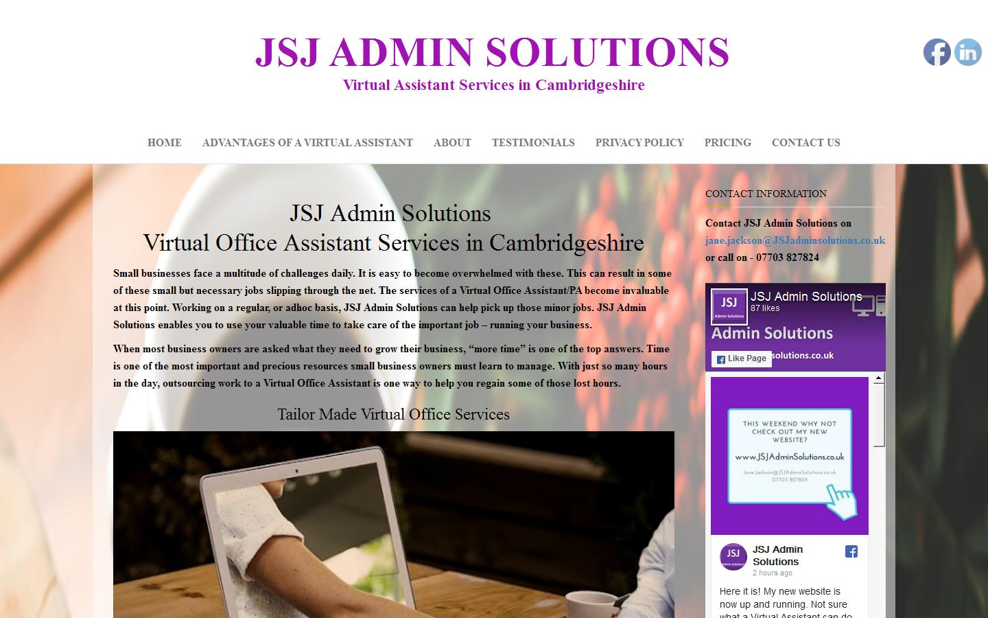JSJ Admin Solutions Website