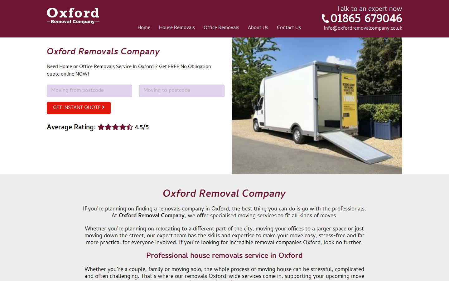 Oxford Removal Company Website