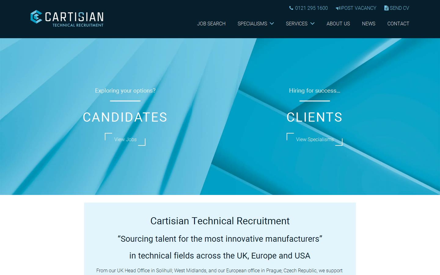 Cartisian Technical Recruitment  Website