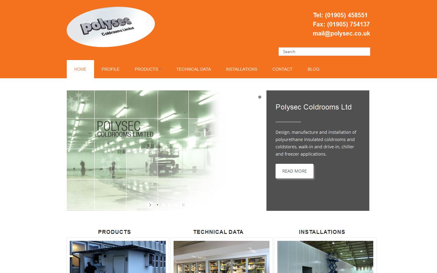 Polysec Coldrooms Limited Website