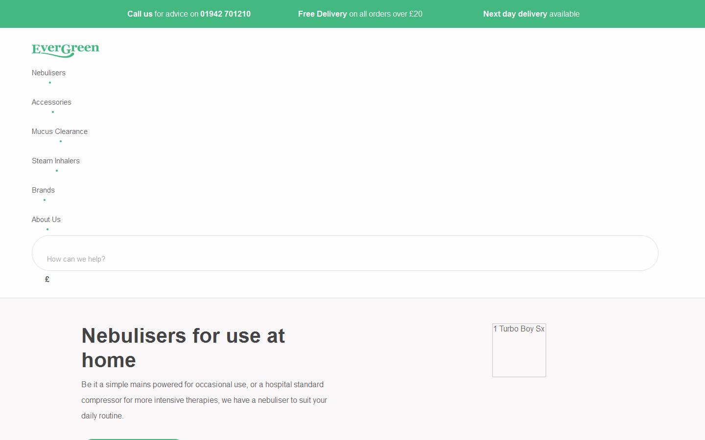 Evergreen Nebulisers Ltd Website