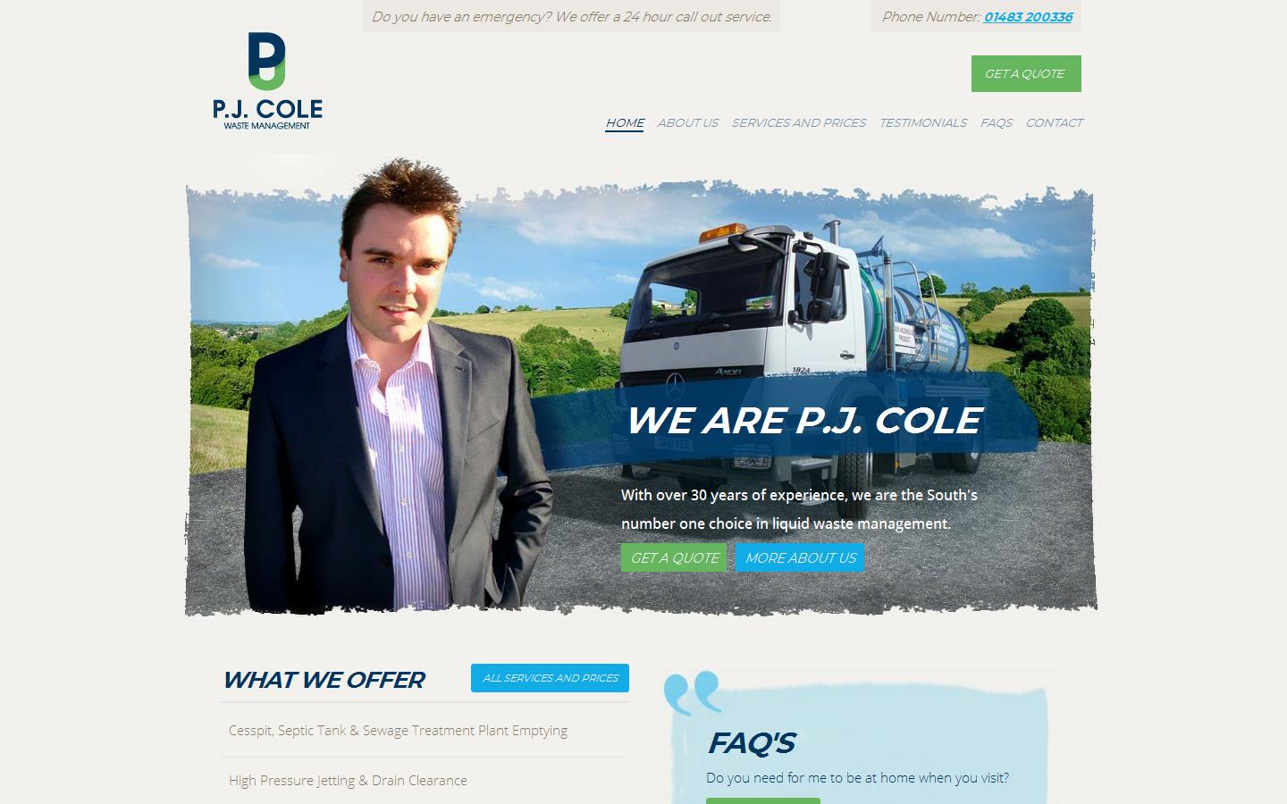 P J Cole Southern Ltd Website