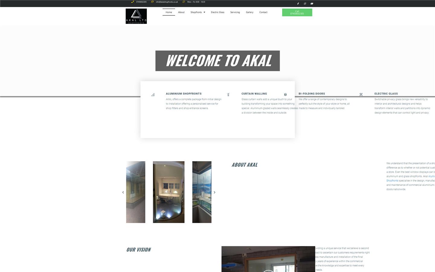 AKAL Aluminium Shopfronts Website