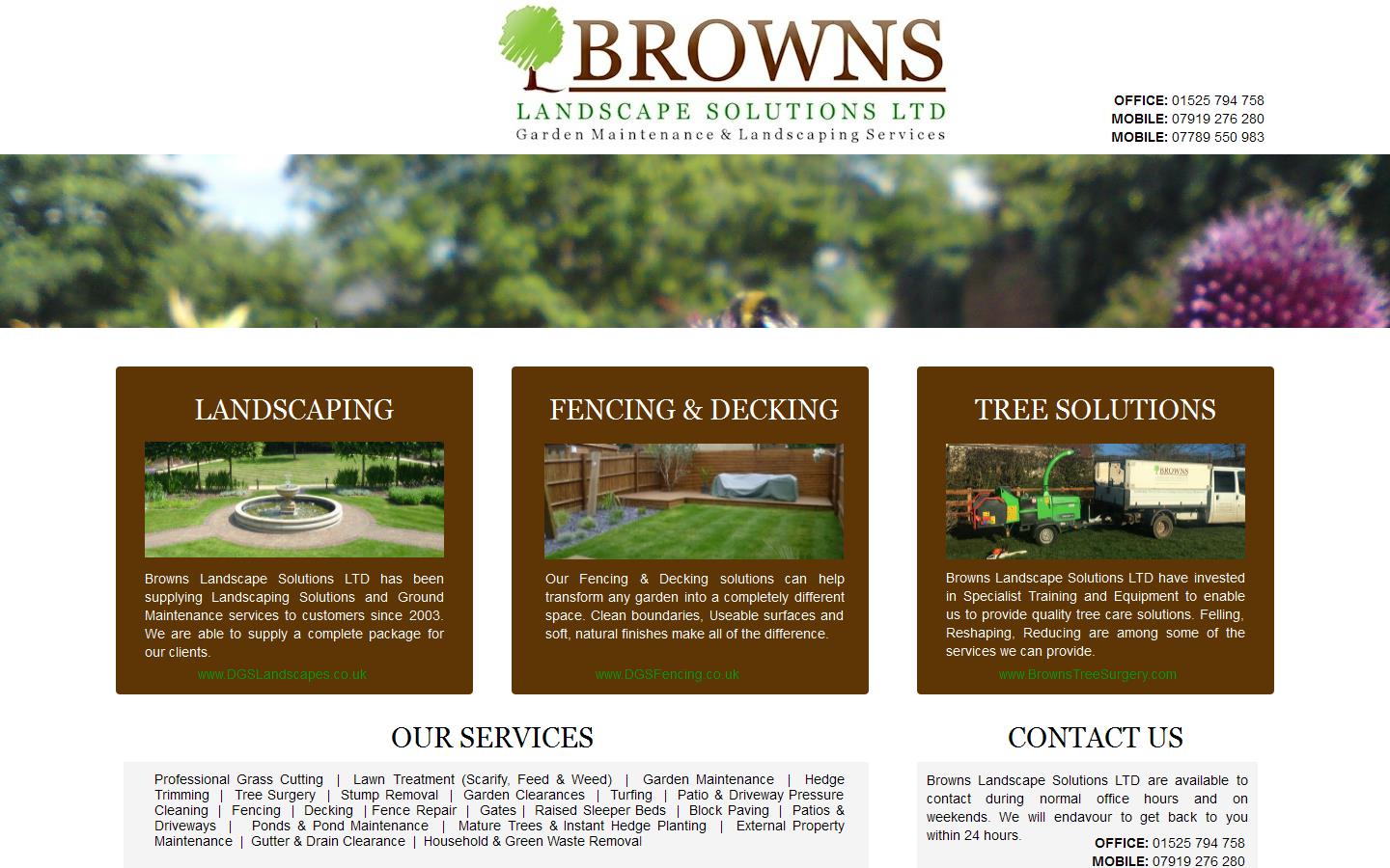Browns Landscape Solutions LTD Website