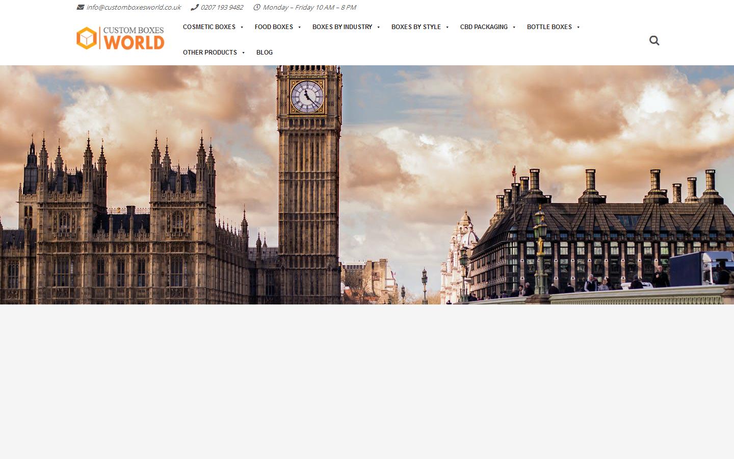 Custom Boxes World Website