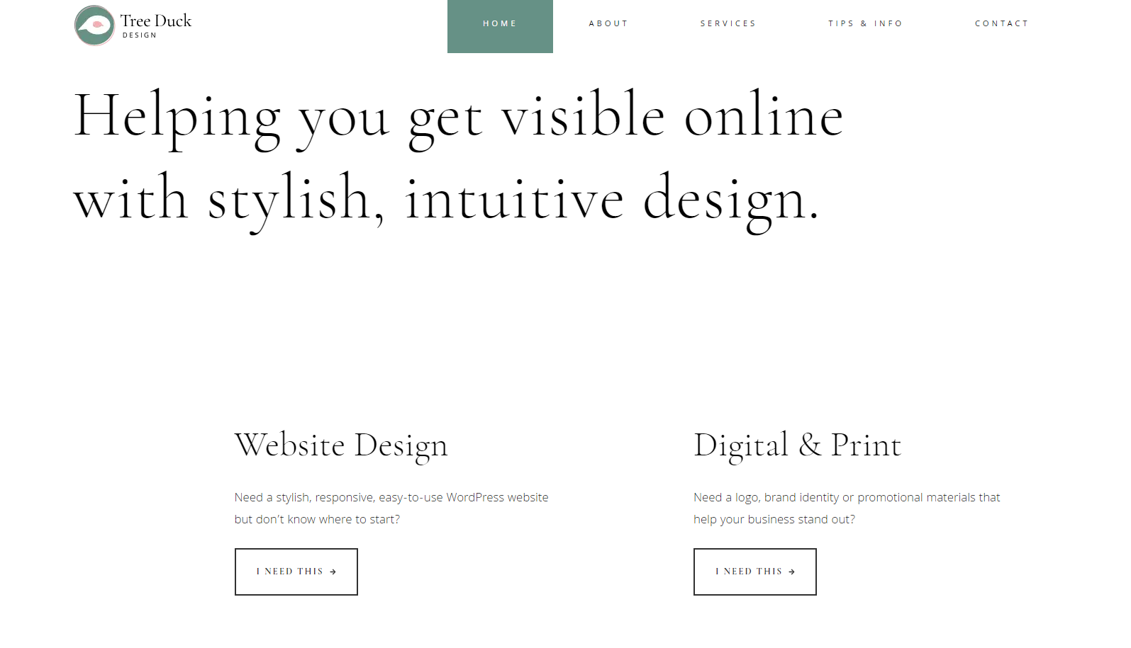 Tree Duck Design Website