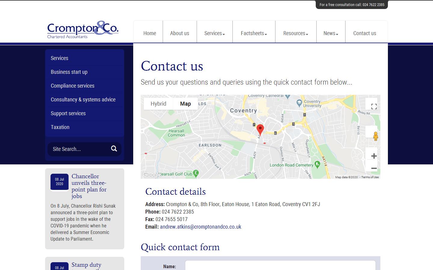 Accountants in Coventry Website