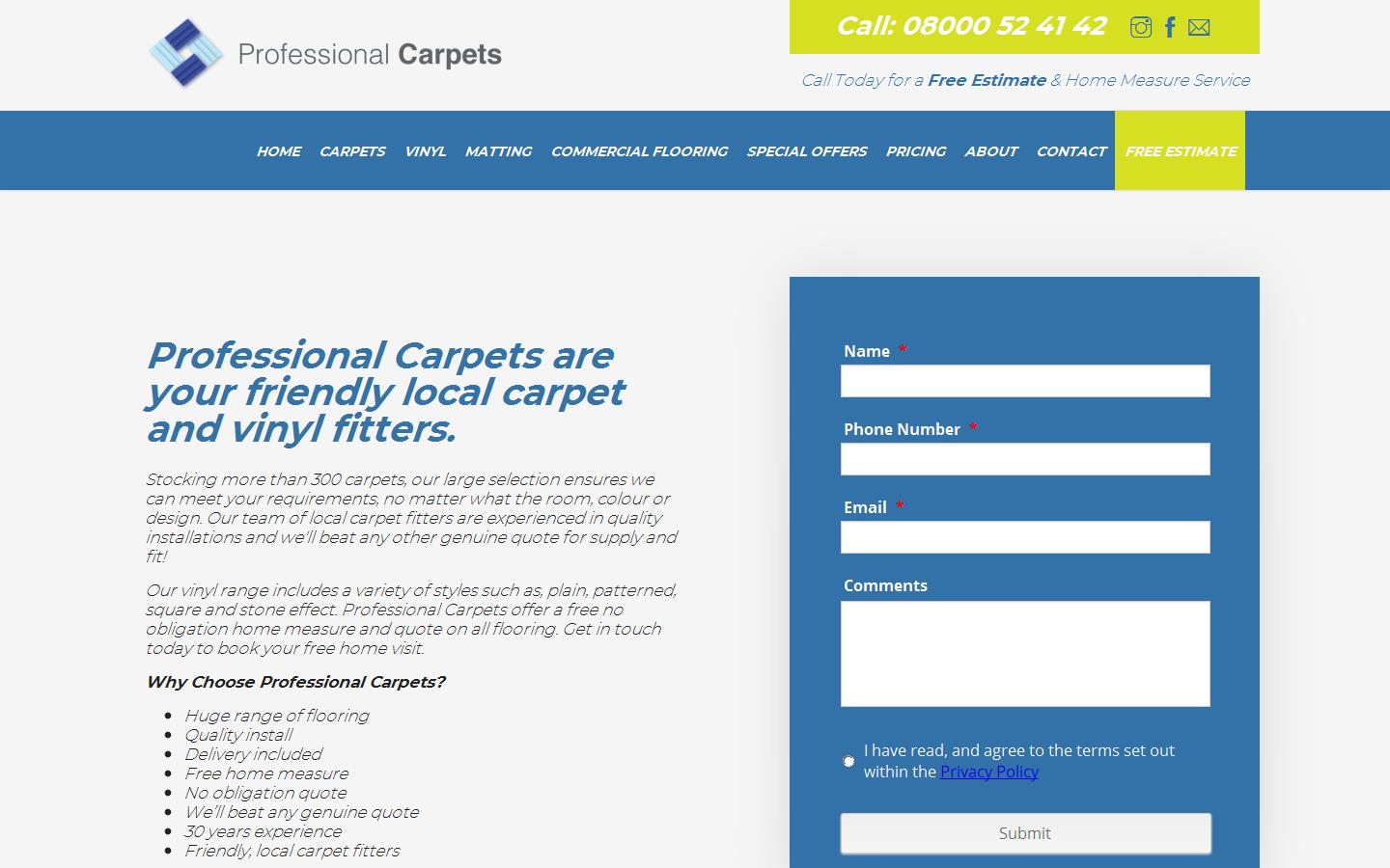 Pro Carpets Website