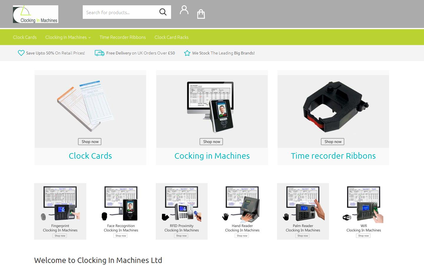clockinginmachines.com Website
