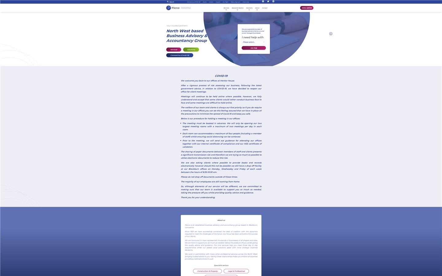 Pierce - Business Advisory & Accountancy Group Website