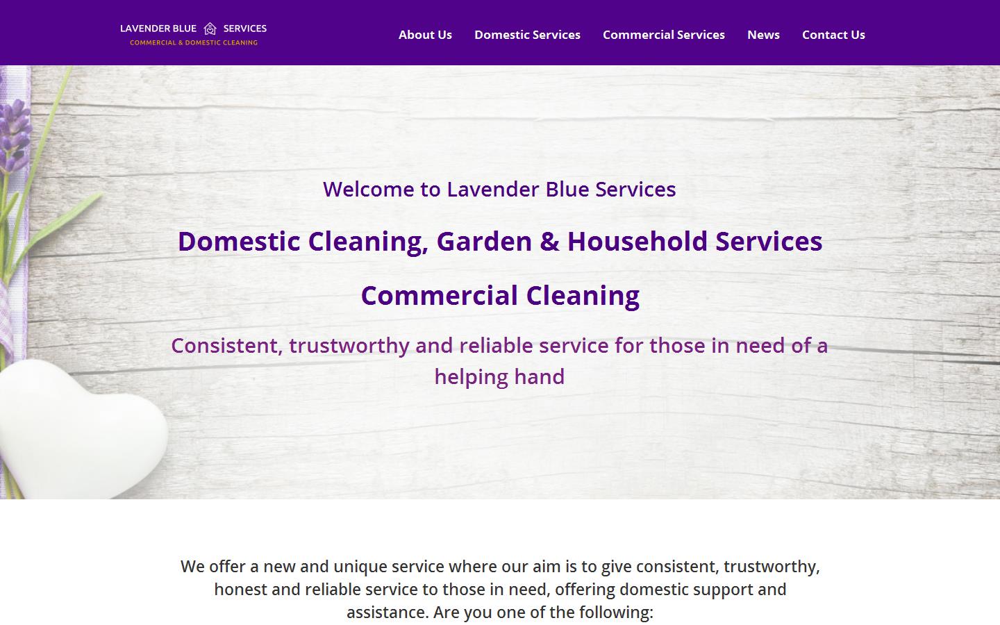 Lavender Blue Services Website