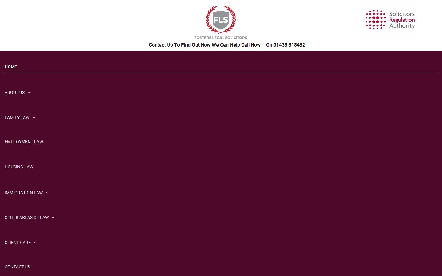 Fosters Legal Solicitors Website