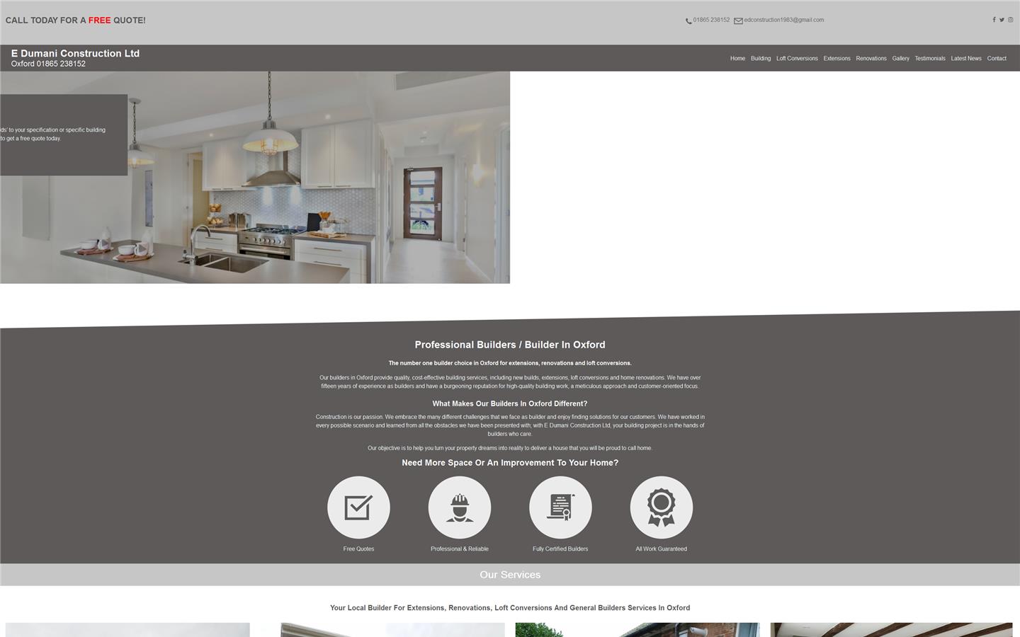 E Dumani Construction ltd Website